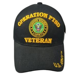 U.S. Warriors Baseball Cap Black OSFM Operation PTSD Army Veteran Hat Strapback